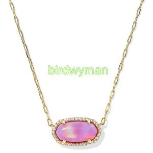 Elisa Pave Frame Gold Short Pendant Necklace